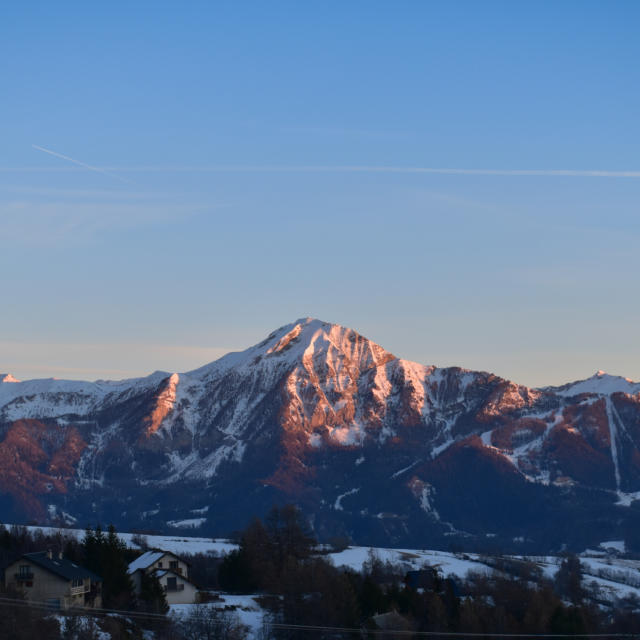 Couché de soleil depuis Chaillol sur la vallée du Champsaur