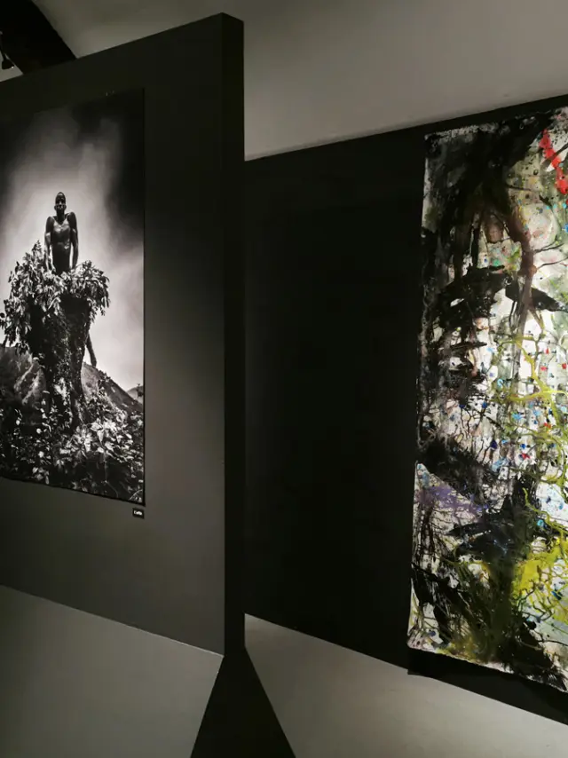 Le Noyer, Hautes-Alpes, 1er juillet 2023 : exposition La forêt jours et nuits de la plasticienne YOMA et du photographe Julien BENARD, fruit de leur résidence d'artiste à al Maison de la Botanique